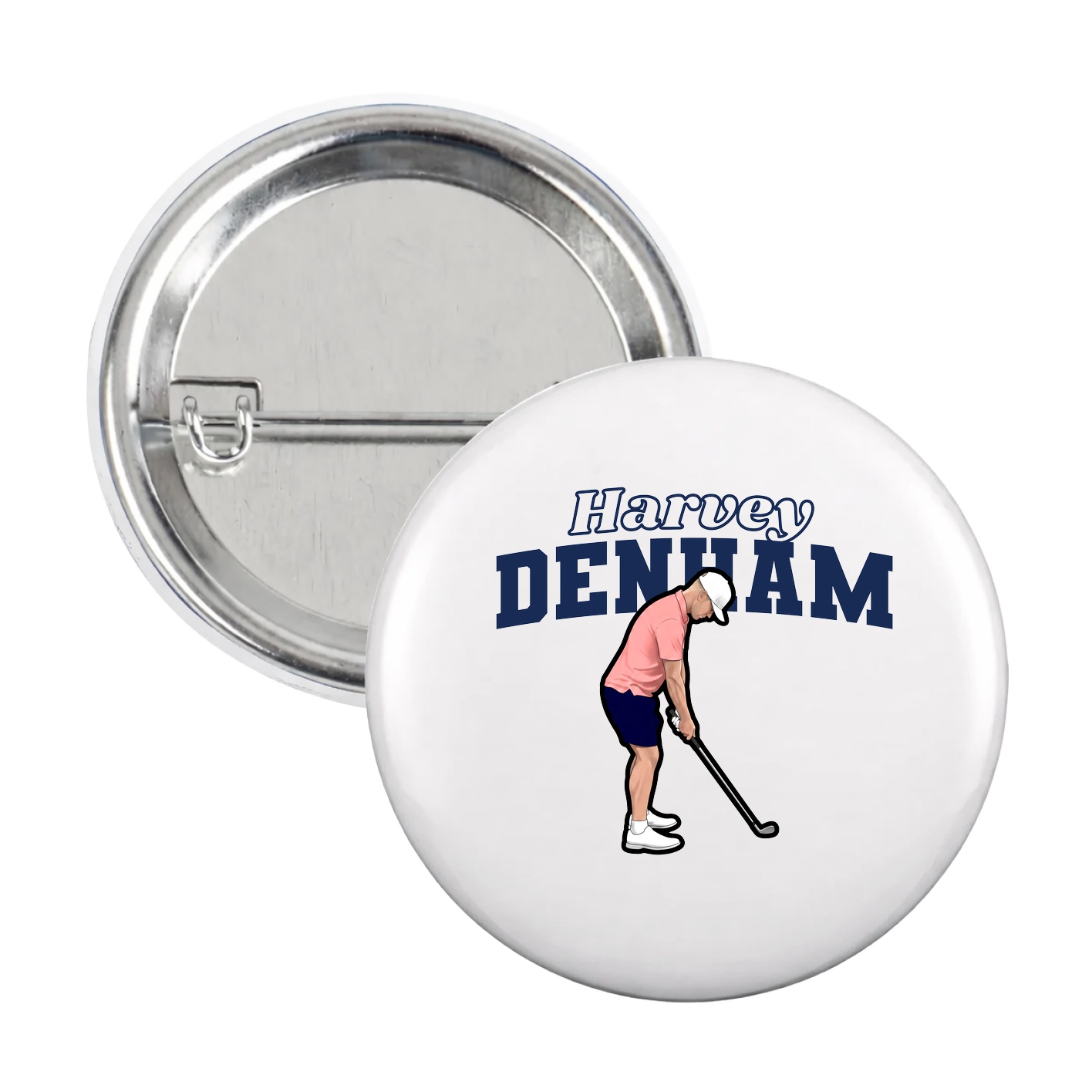Game Day Button — Name Arch in White