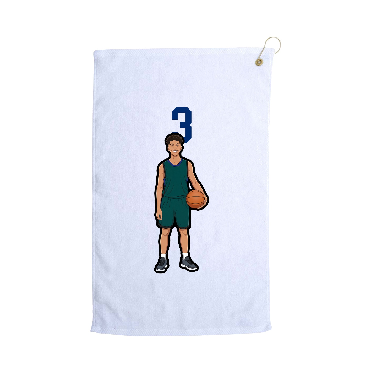 Golf Towel — Number Top in White