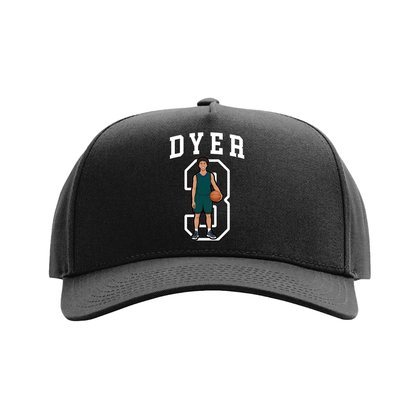 Full Fabric Five-Panel Champ Cap — Shirsey in Black