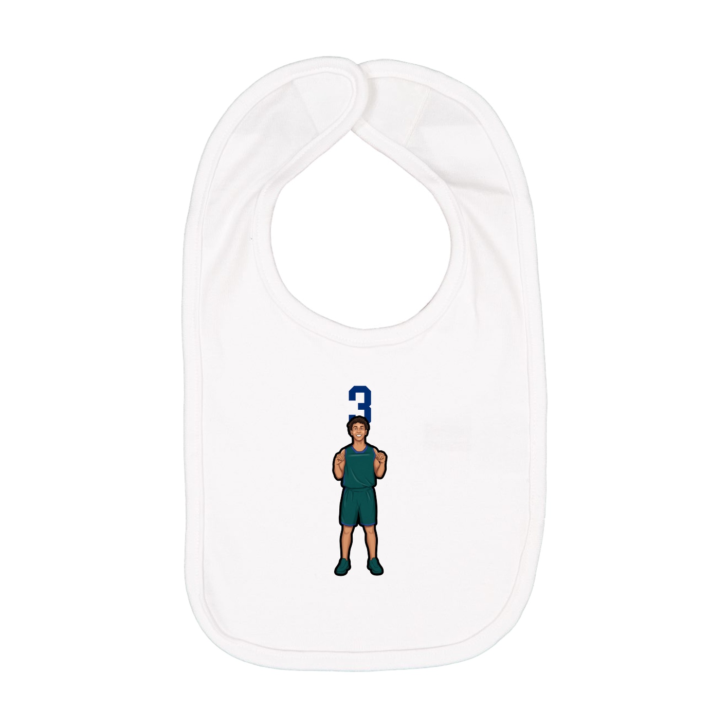 Infant Bib — Number Top in White