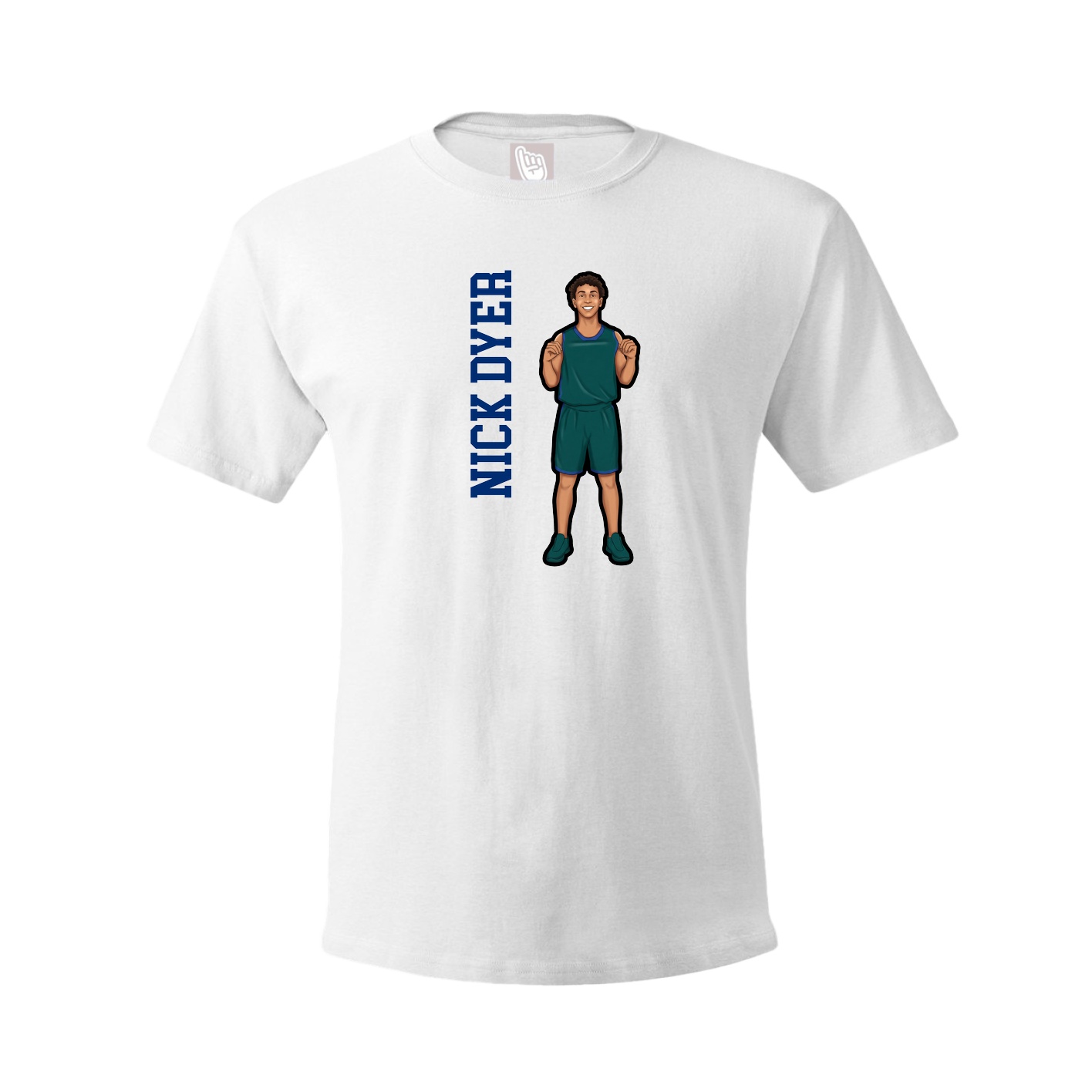 Tee — Name Vertical in White