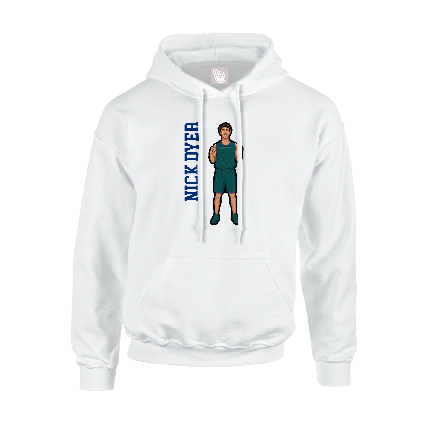 Hoodie — Name Vertical in White