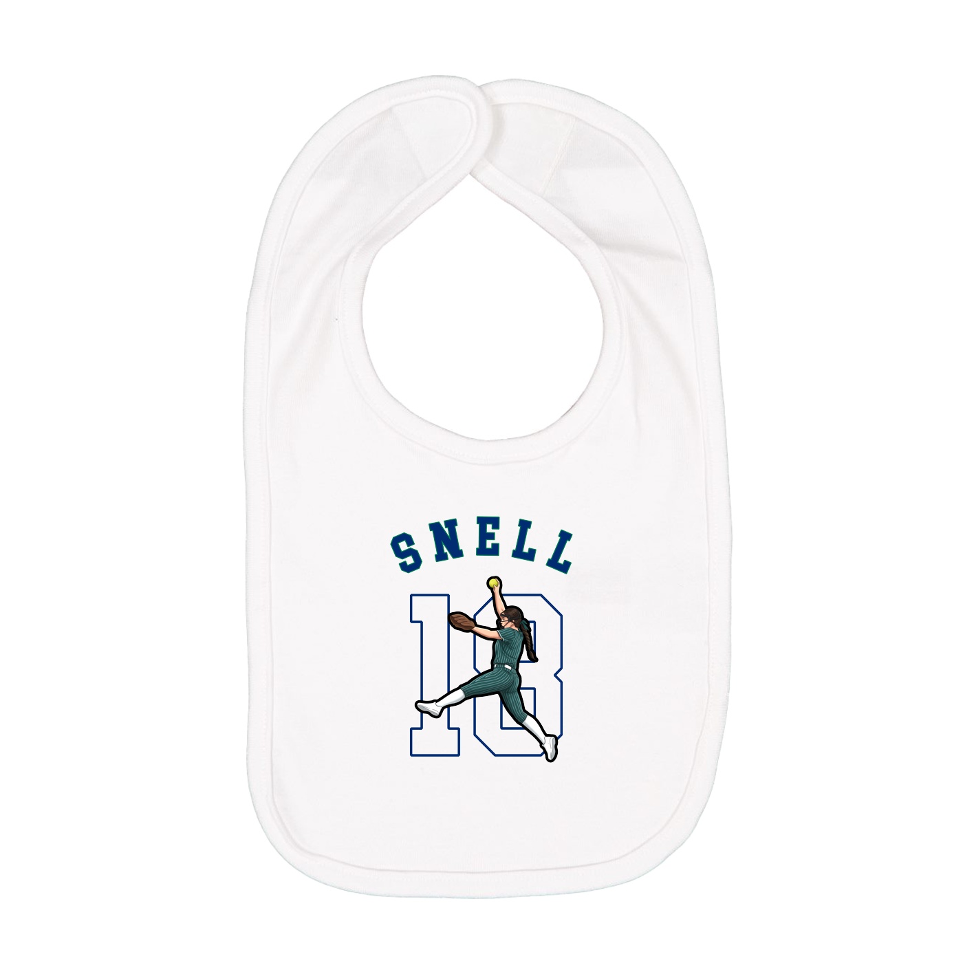 Infant Bib — Shirsey Arch in White
