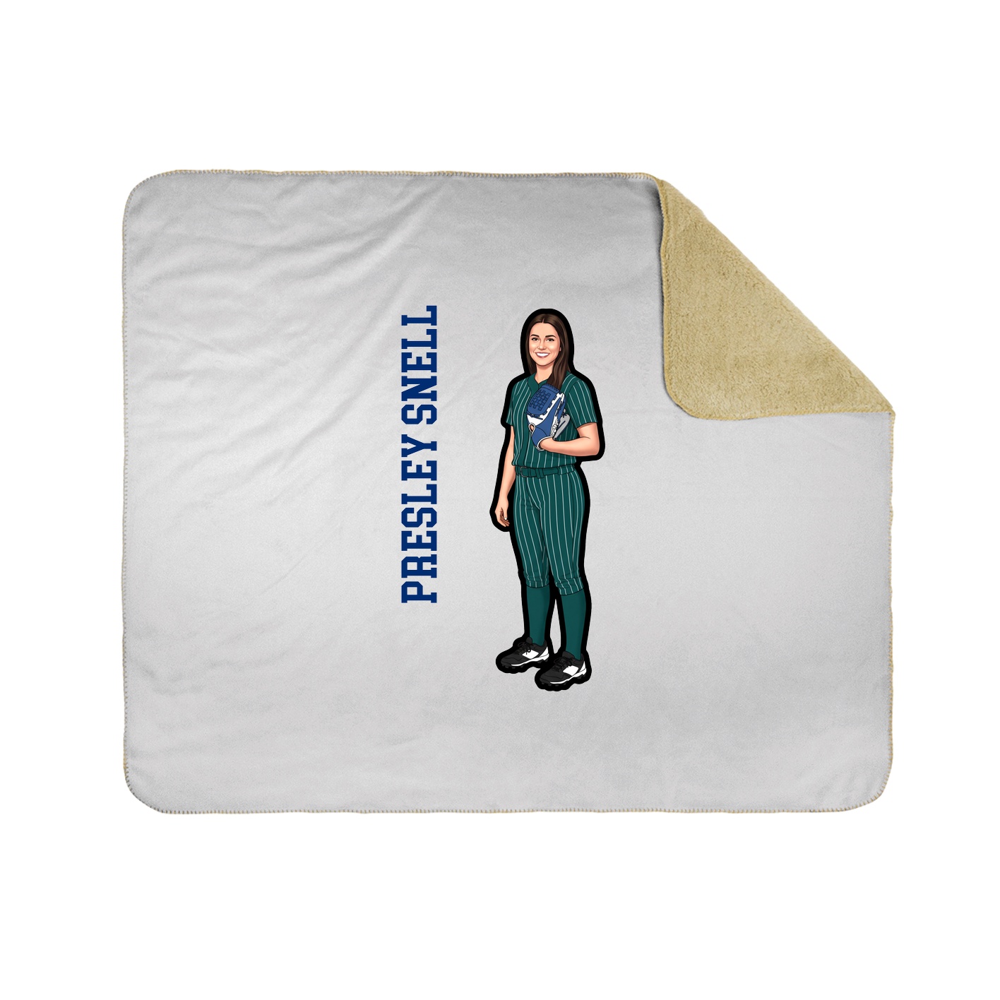 Throw Blanket — Name Vertical in White