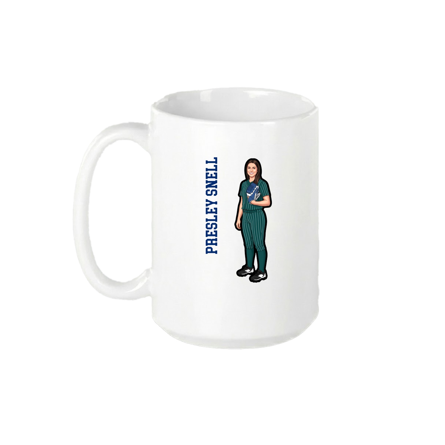 15oz Coffee Mug — Name Vertical in White
