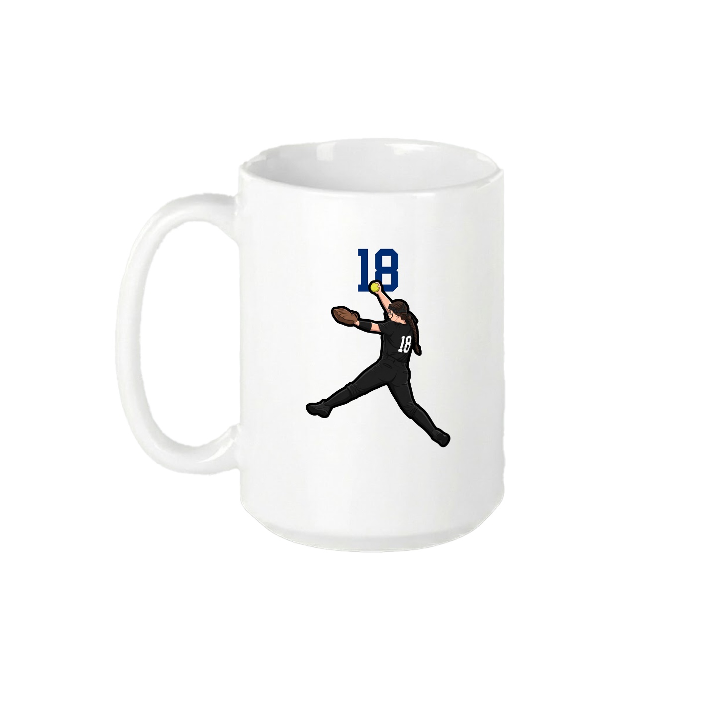 15oz Coffee Mug — Number Top in White