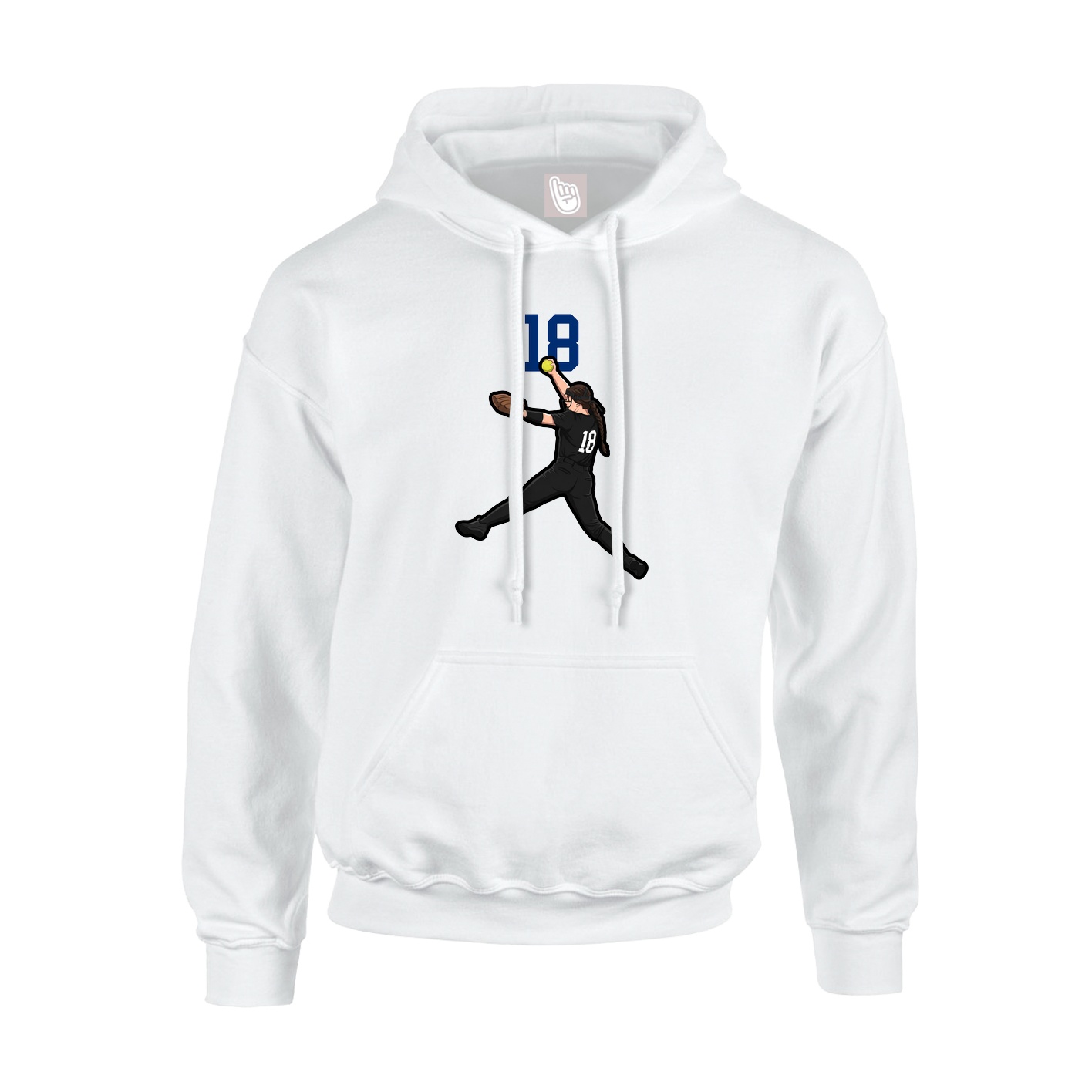 Youth Hoodie — Number Top in White