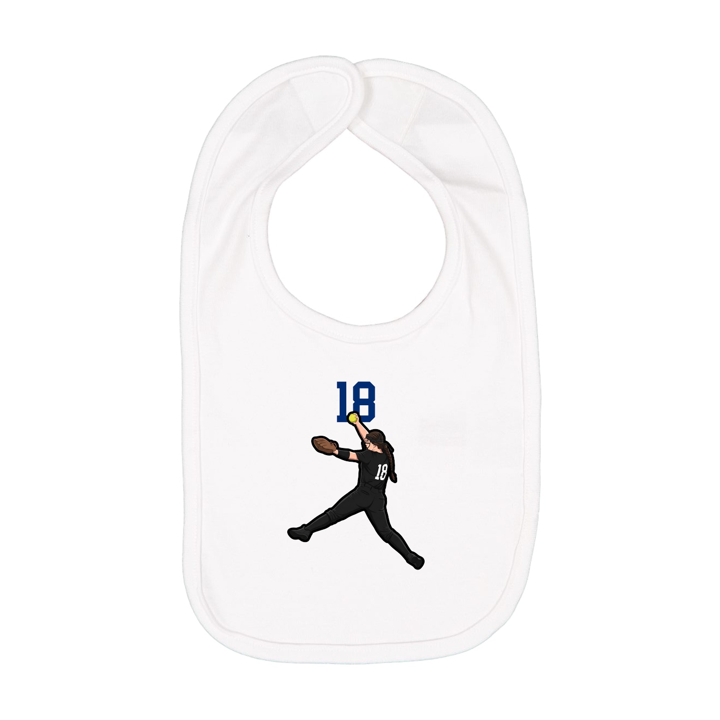 Infant Bib — Number Top in White