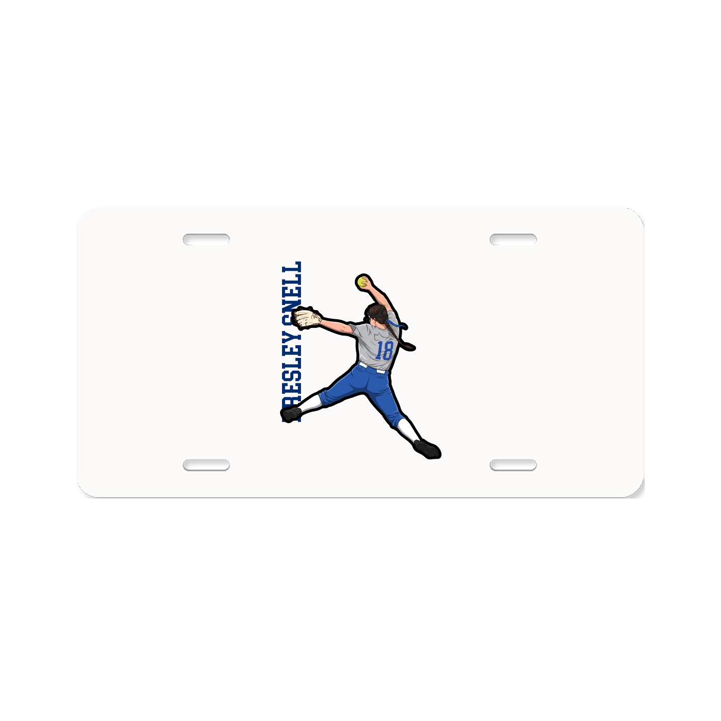 License Plate — Name Vertical in Classic