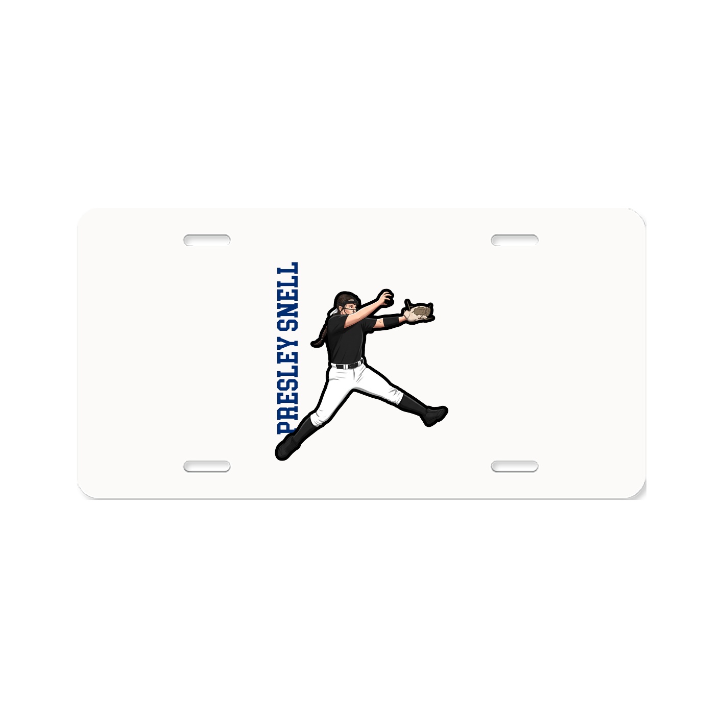 License Plate — Name Vertical in Classic