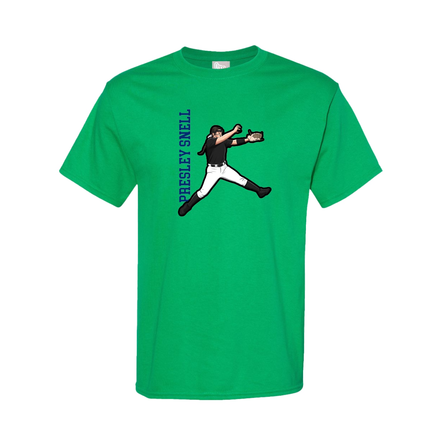 Tee — Name Vertical in Green