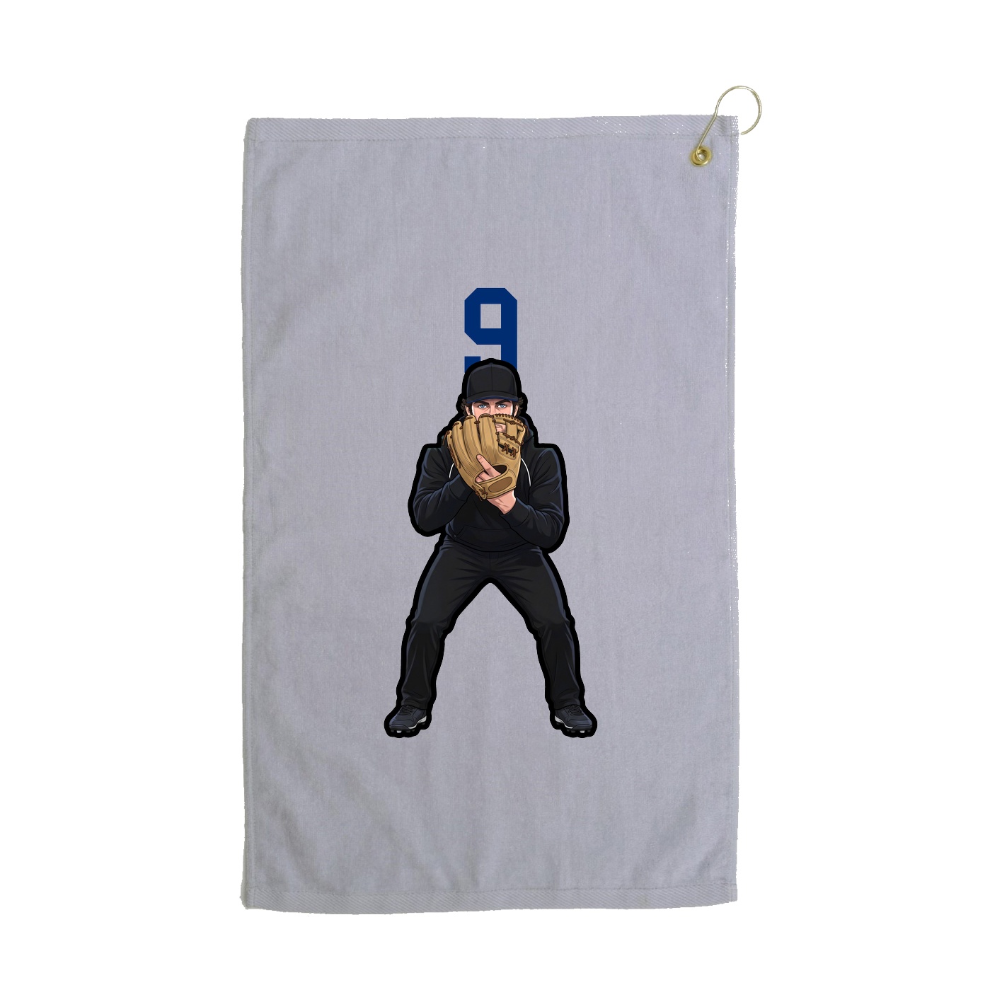 Golf Towel — Number Top in Grey
