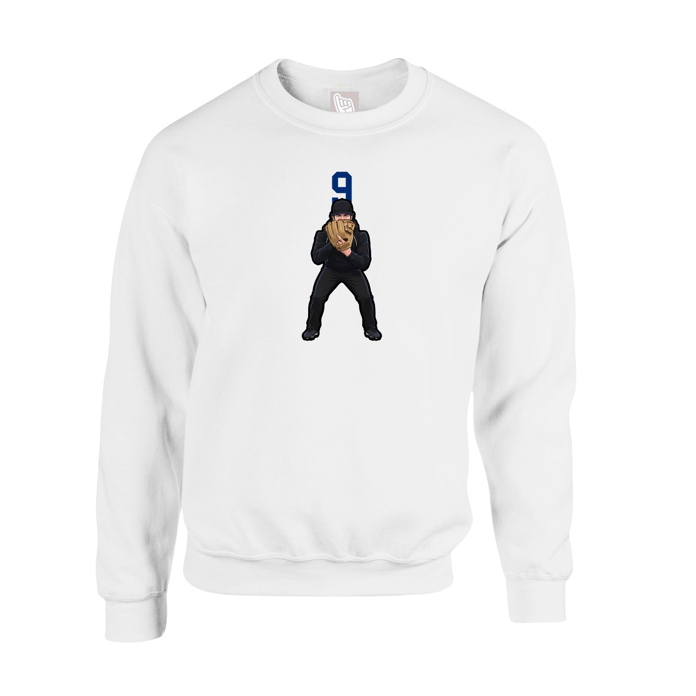 Fleece Crew — Number Top in White