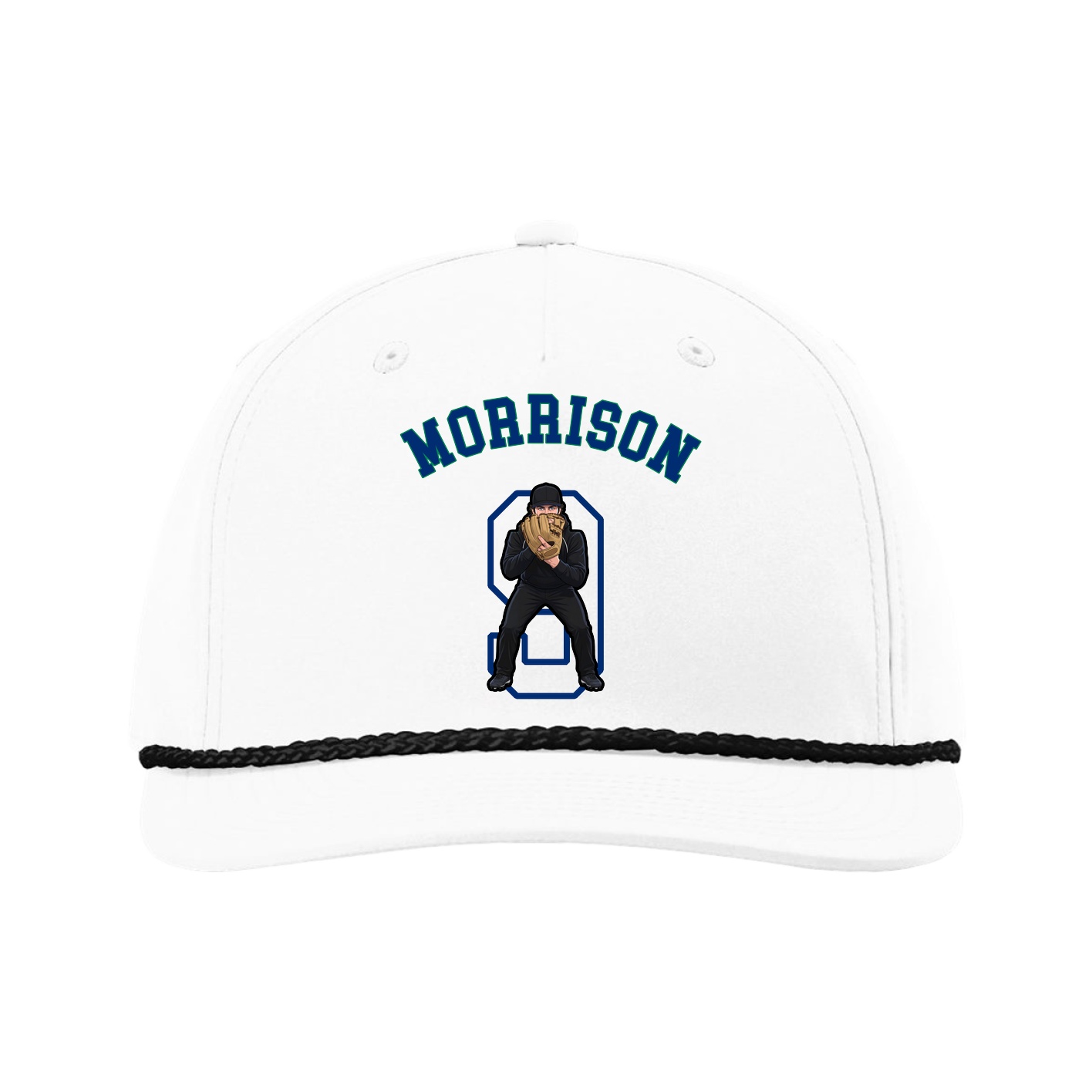 Five-Panel Classic Rope Cap — Shirsey Arch in White