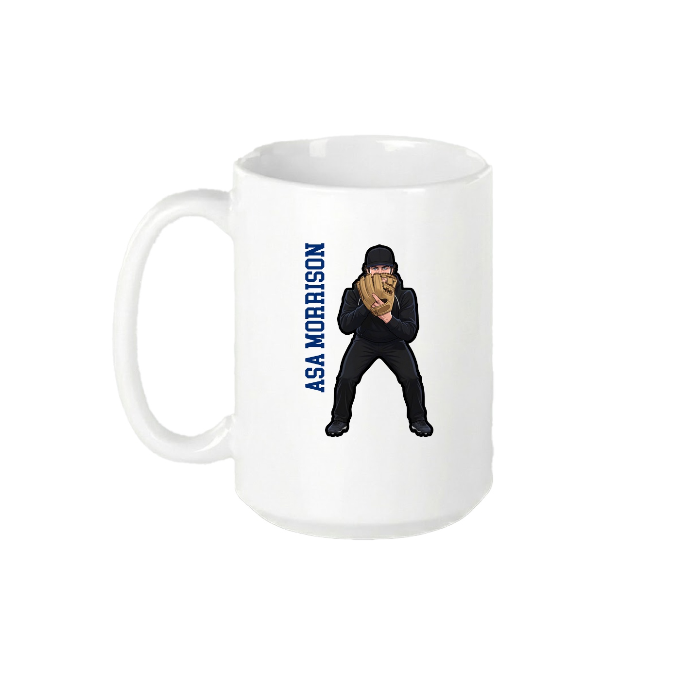 15oz Coffee Mug — Name Vertical in White
