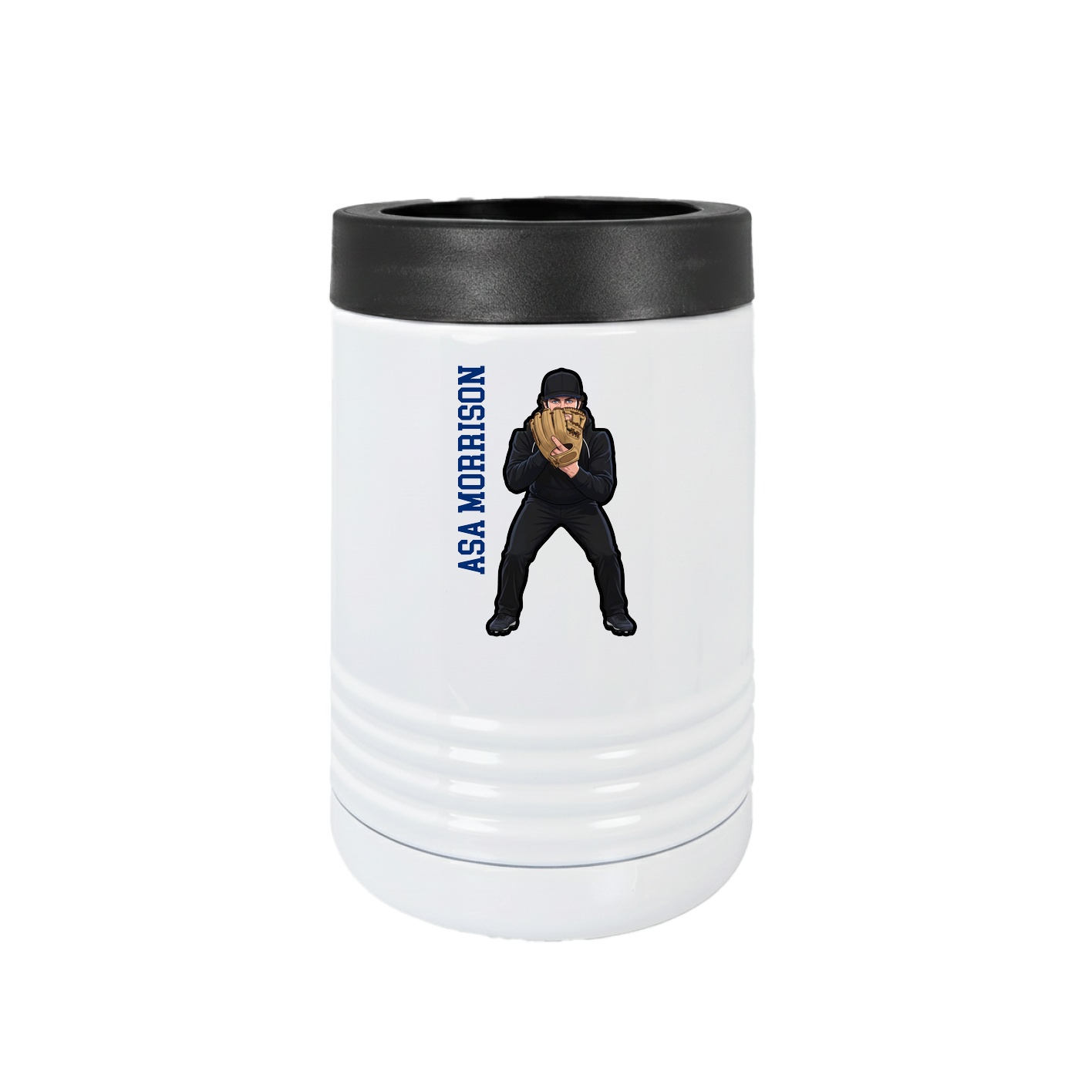 Beverage Holder — Name Vertical in White