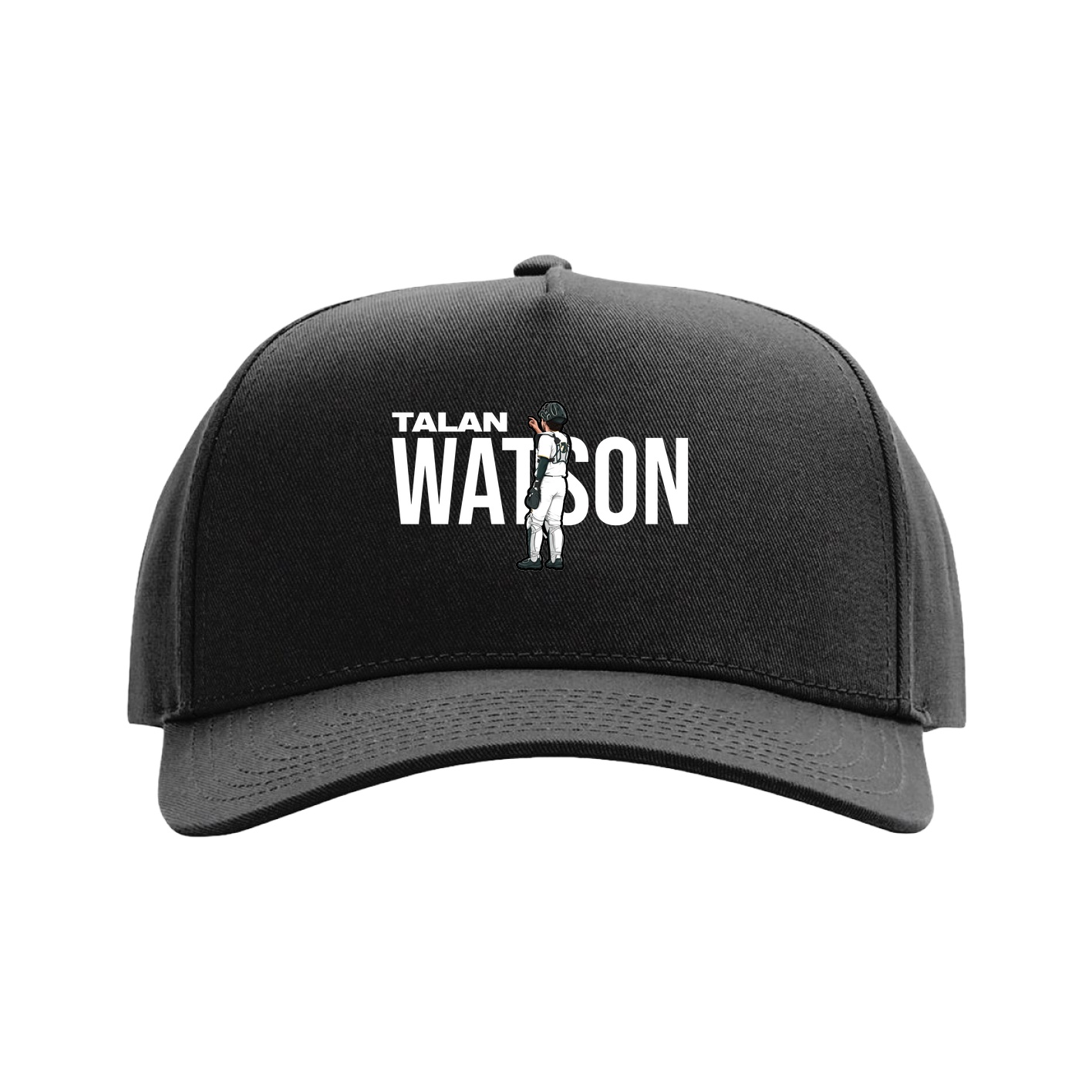 Full Fabric Five-Panel Champ Cap — Player Name in Black