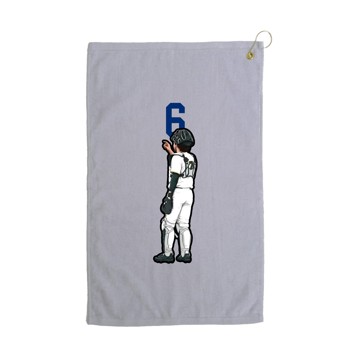 Golf Towel — Number Top in Grey