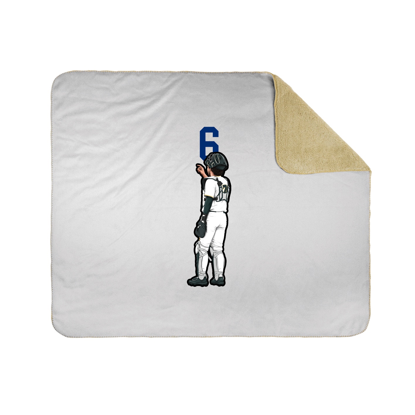 Throw Blanket — Number Top in White