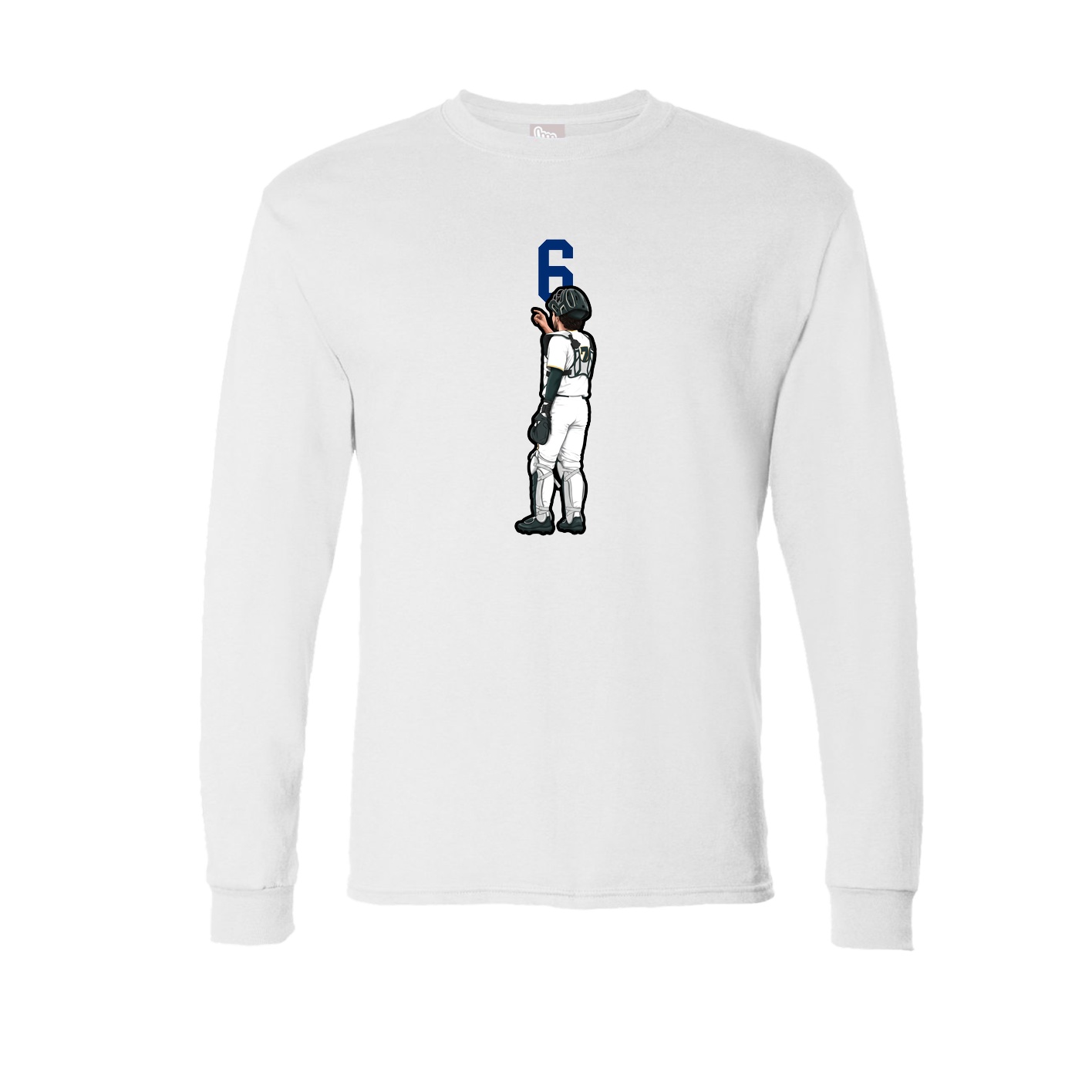 Long Sleeve Tee — Number Top in White