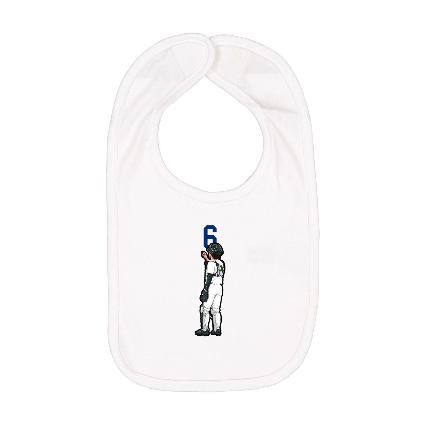 Infant Bib — Number Top in White