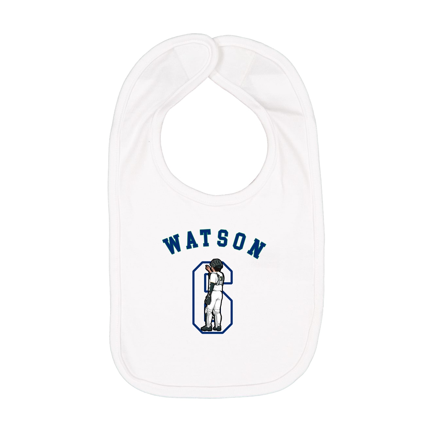Infant Bib — Shirsey Arch in White