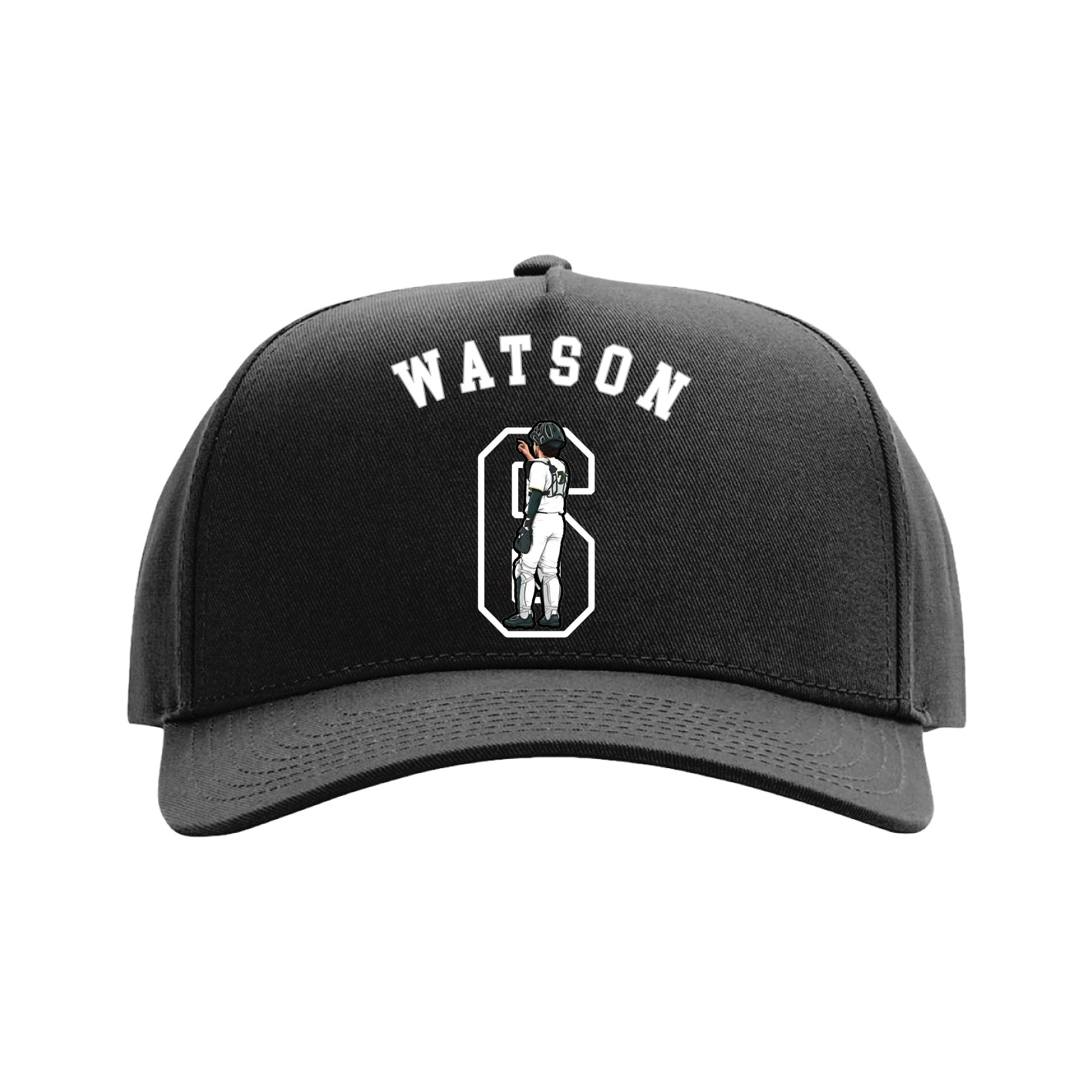 Full Fabric Five-Panel Champ Cap — Shirsey Arch in Black
