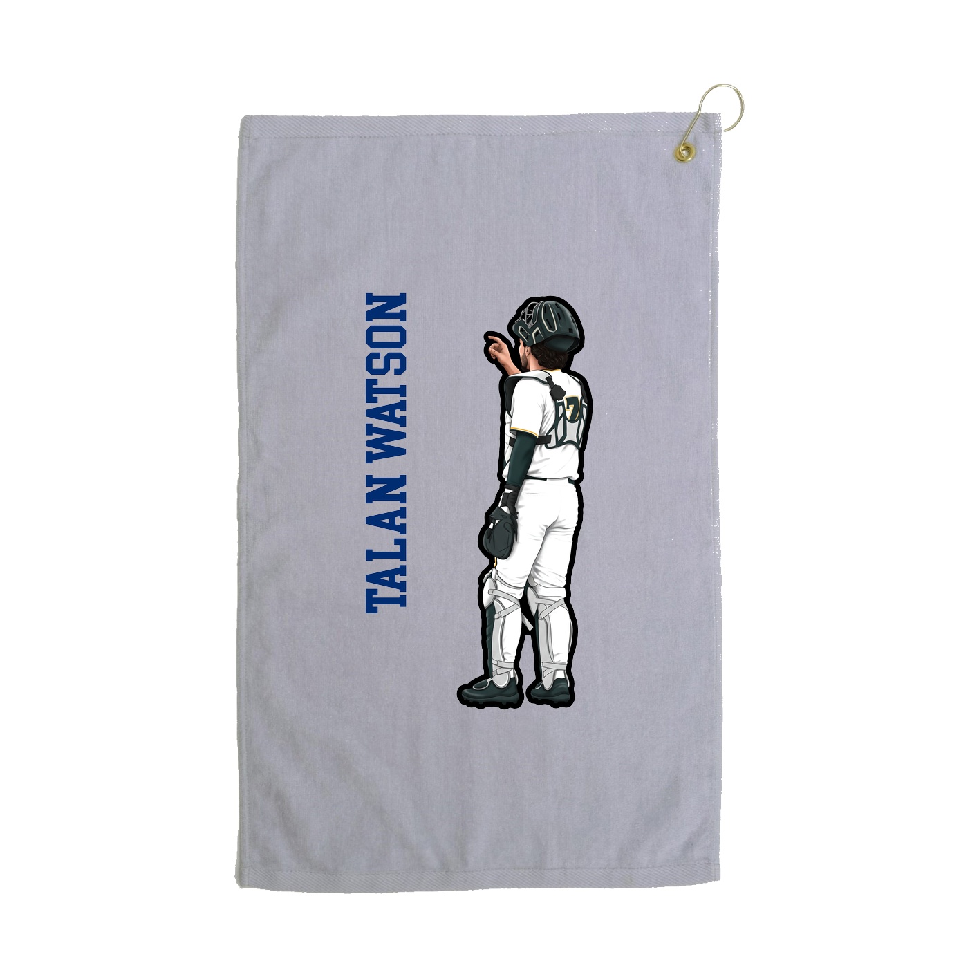 Golf Towel — Name Vertical in Grey