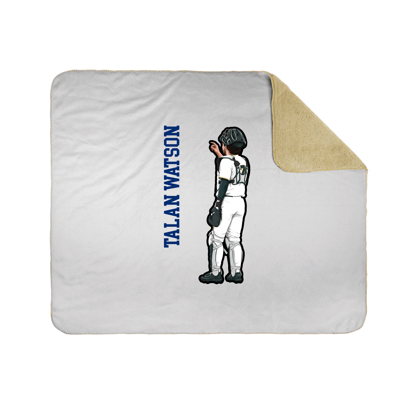 Throw Blanket — Name Vertical in White