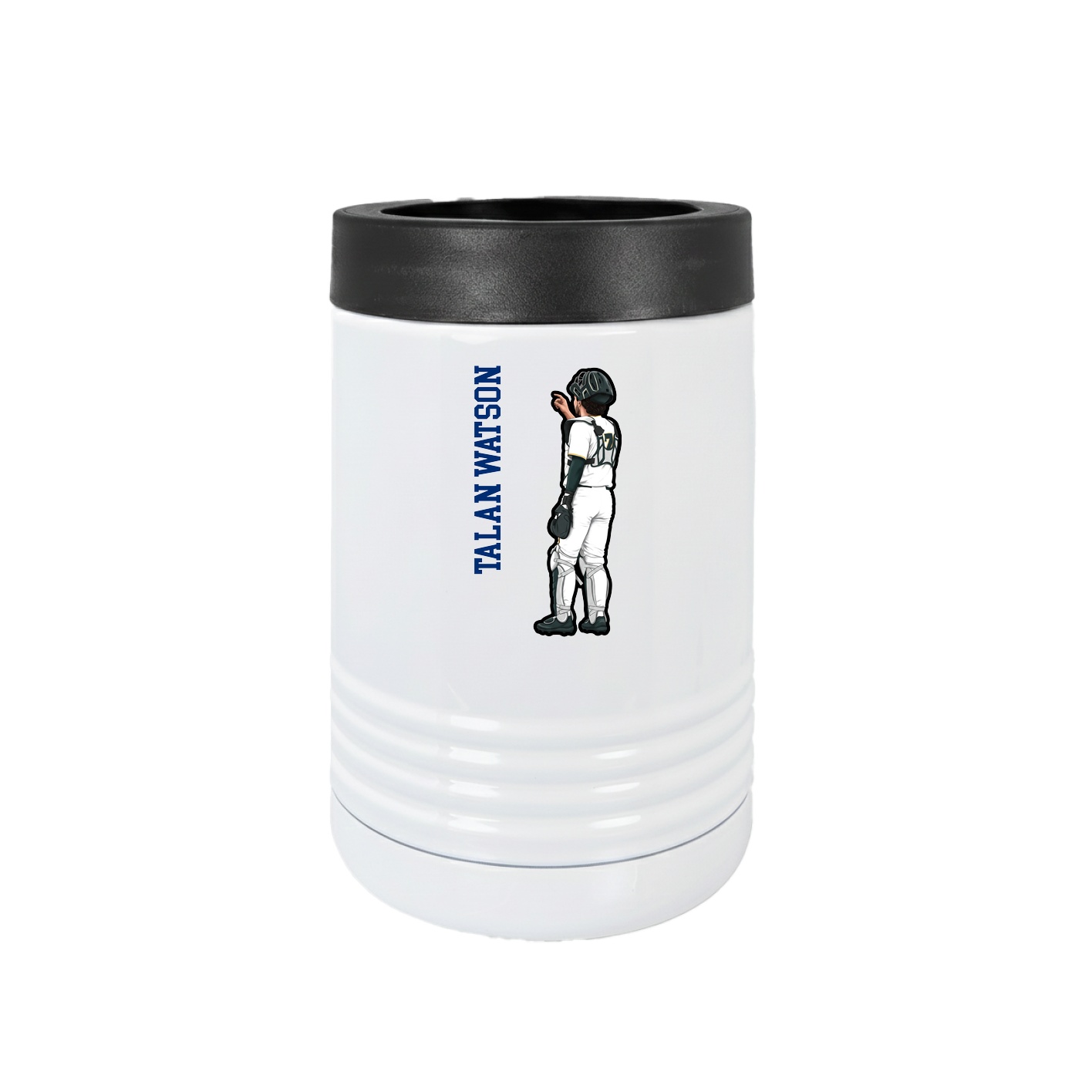 Beverage Holder — Name Vertical in White