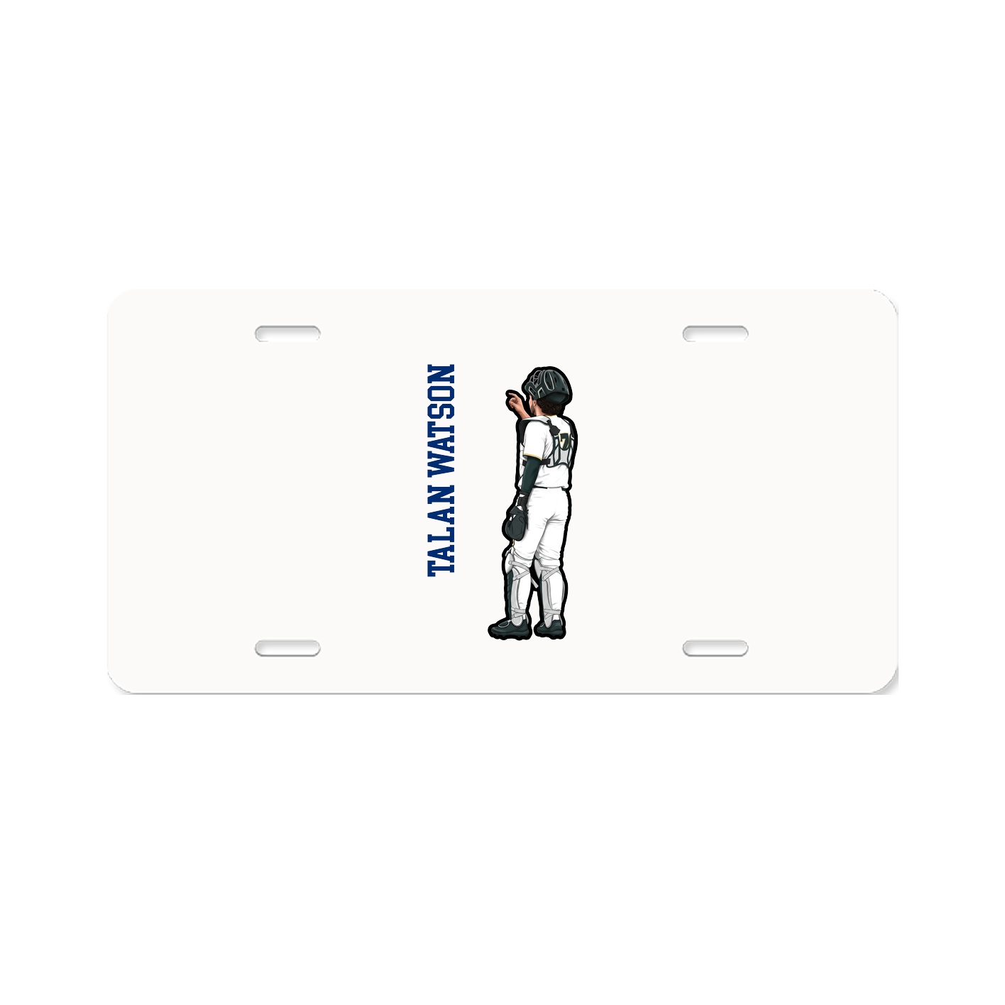License Plate — Name Vertical in Classic