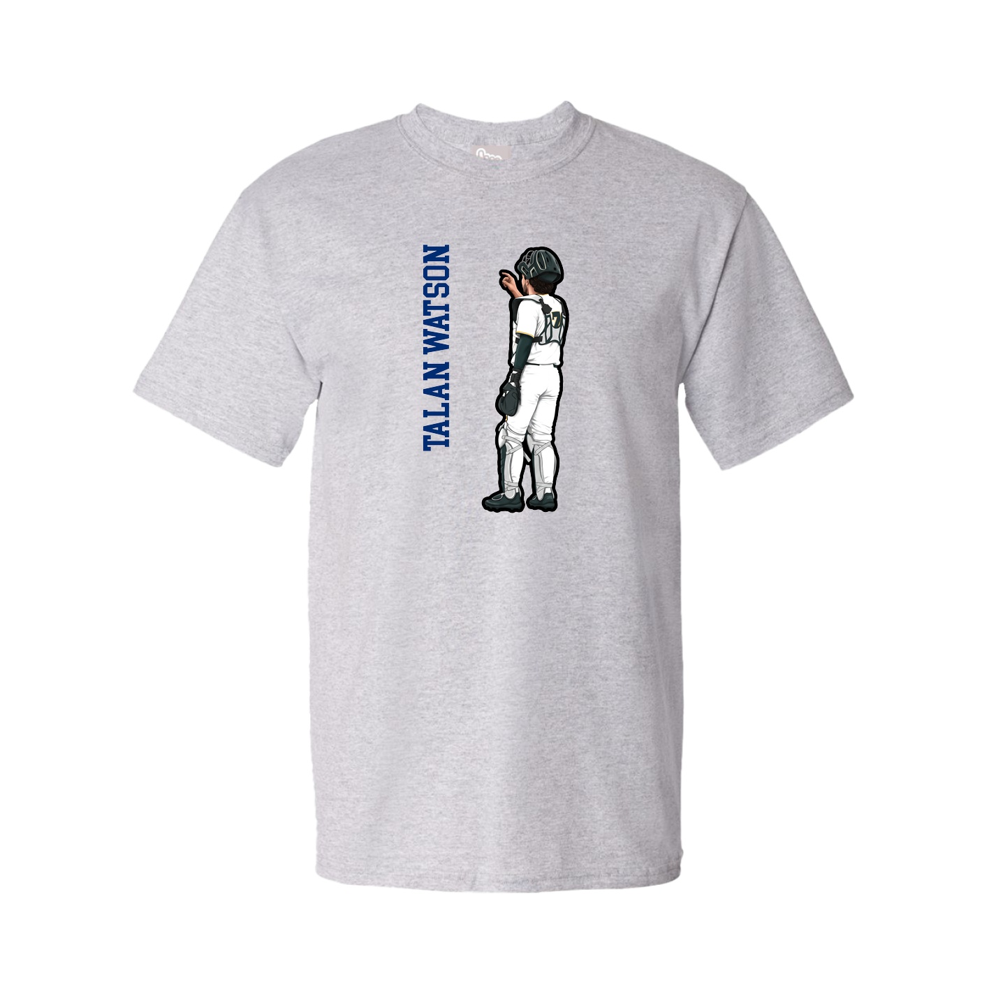 Tee — Name Vertical in Grey
