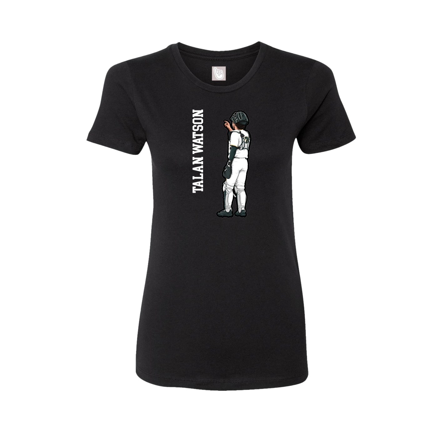 Fitted Women's Tee — Name Vertical in Black