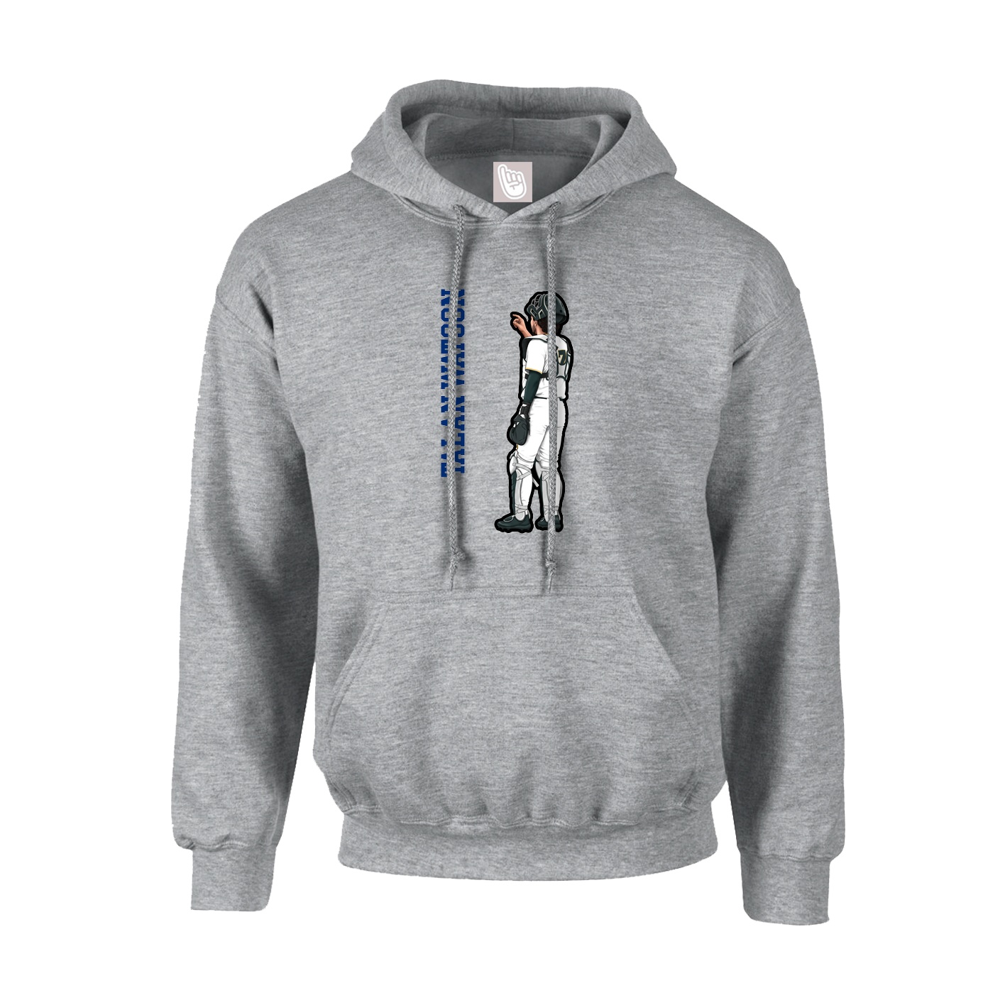 Youth Hoodie — Name Vertical in Grey