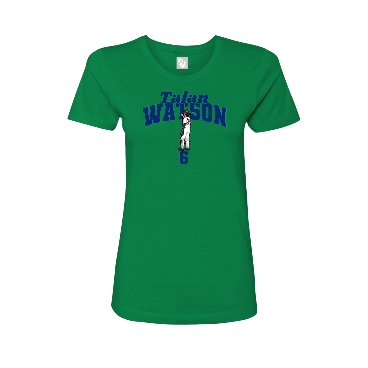 Fitted Women's Tee — Signature Arch in Green