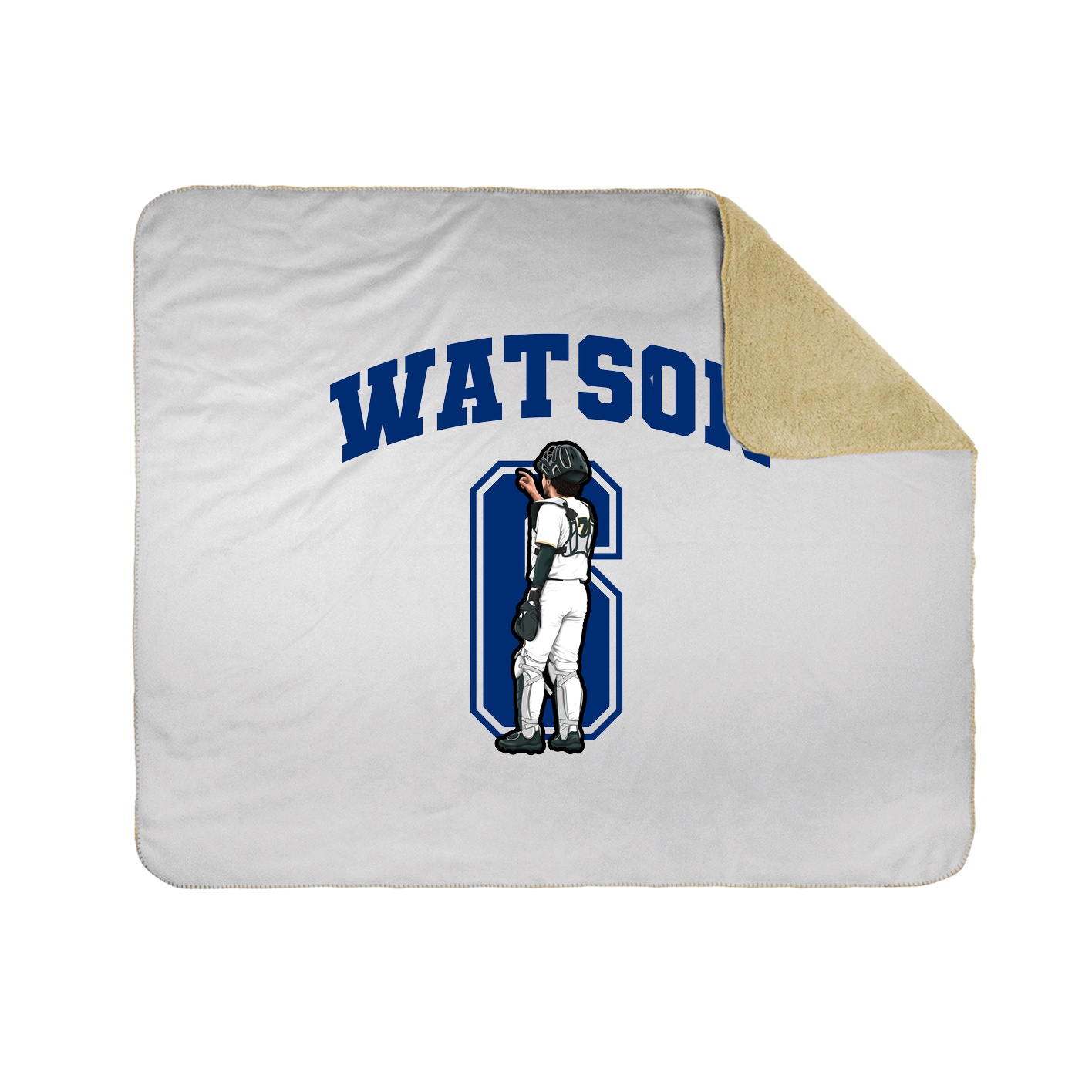 Throw Blanket — Number in White