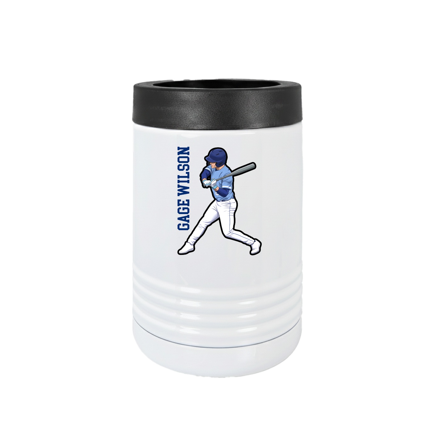 Beverage Holder — Name Vertical in White