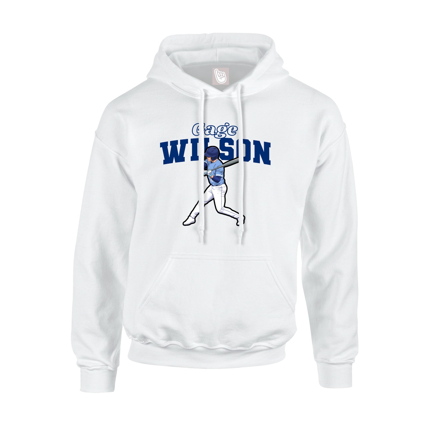 Youth Hoodie — Name Arch in White