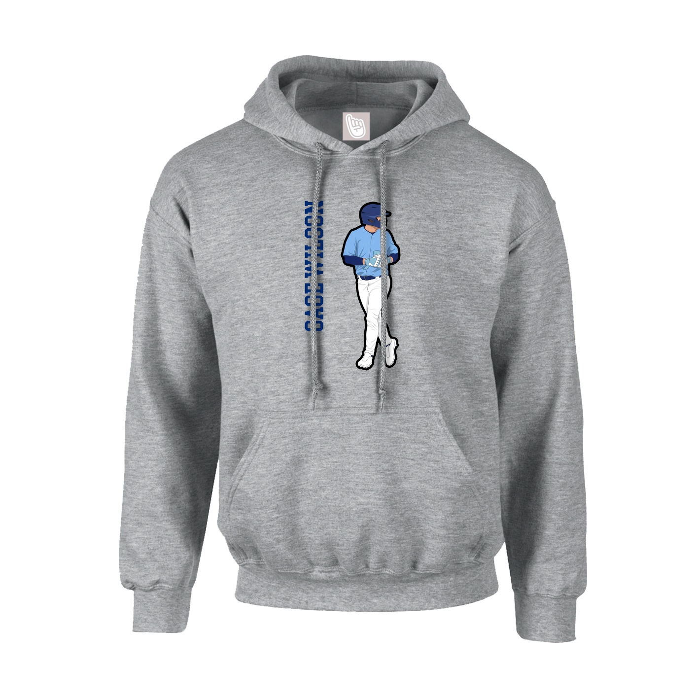 Youth Hoodie — Name Vertical in Grey