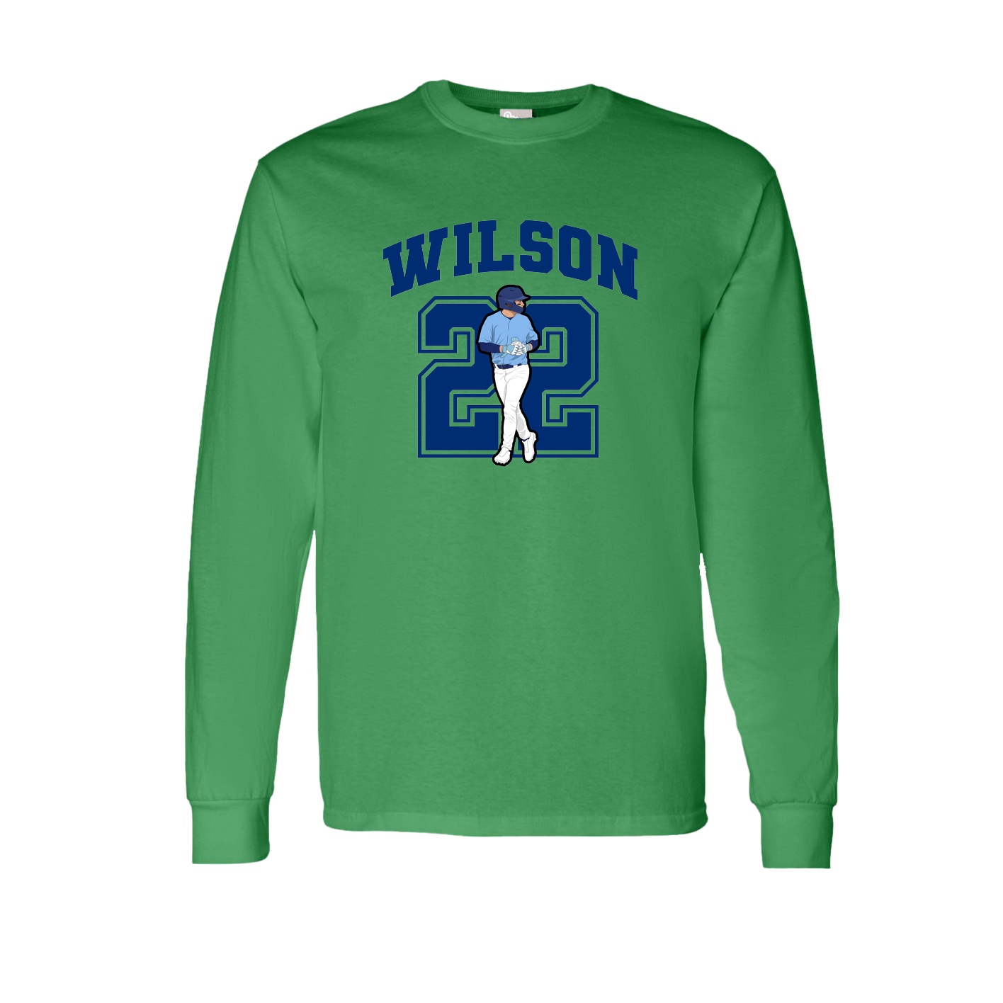 Long Sleeve Tee — Number in Green