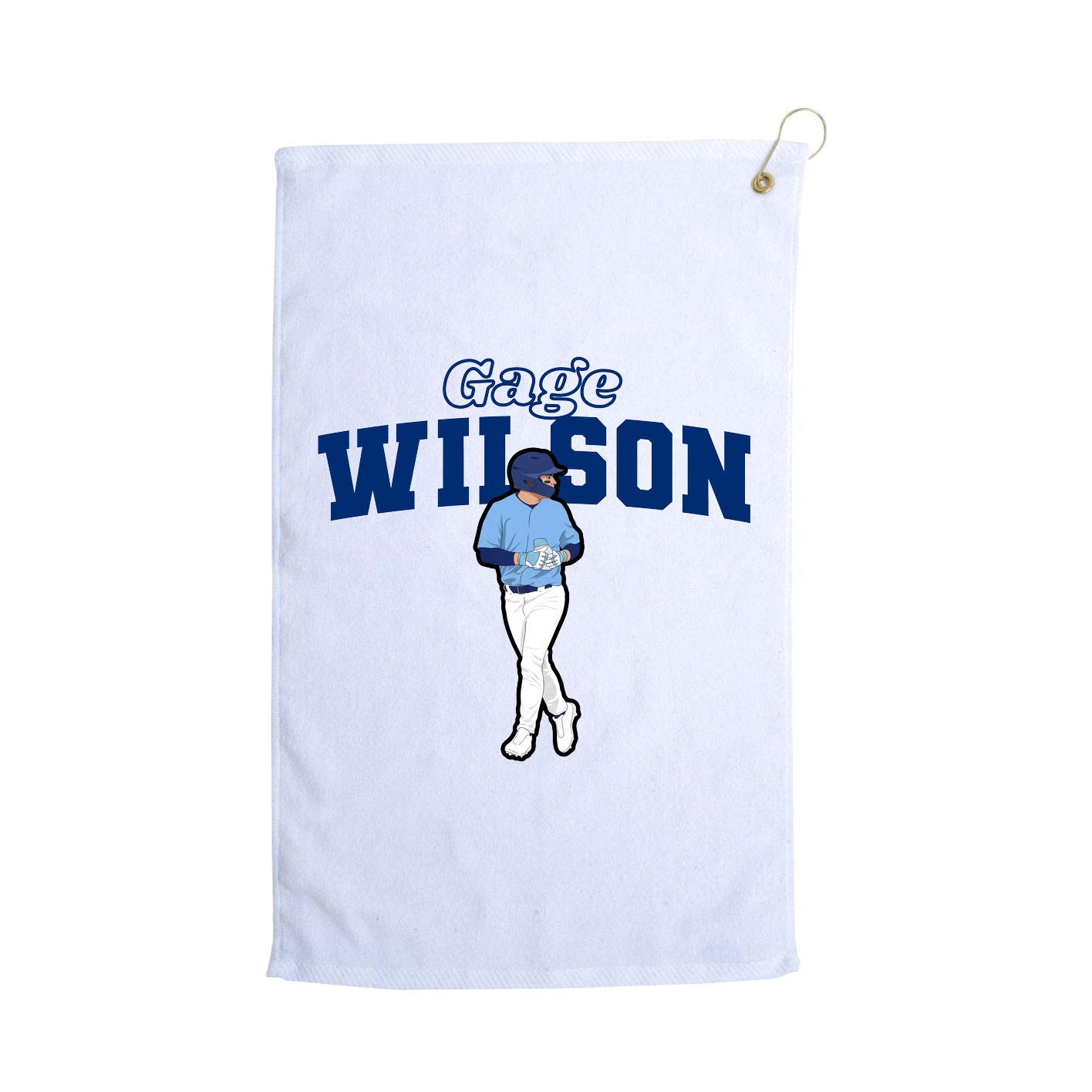 Golf Towel — Name Arch in White