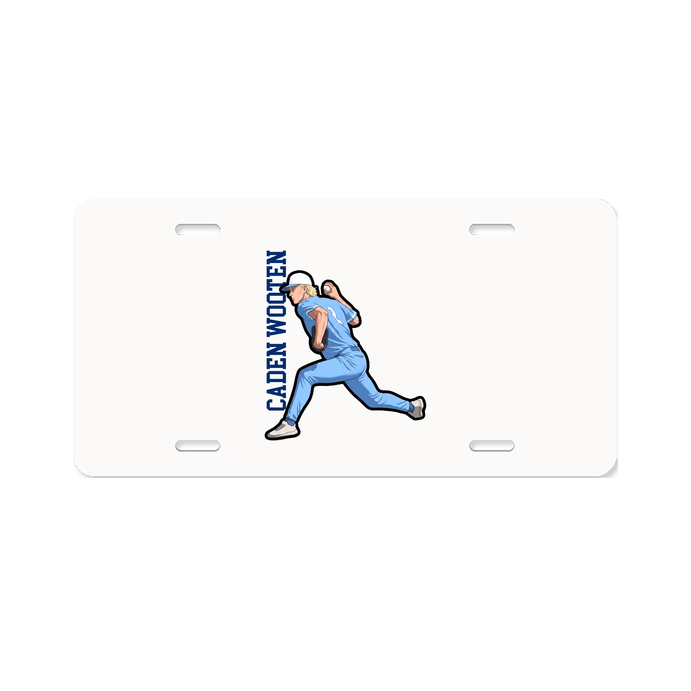 License Plate — Name Vertical in Classic