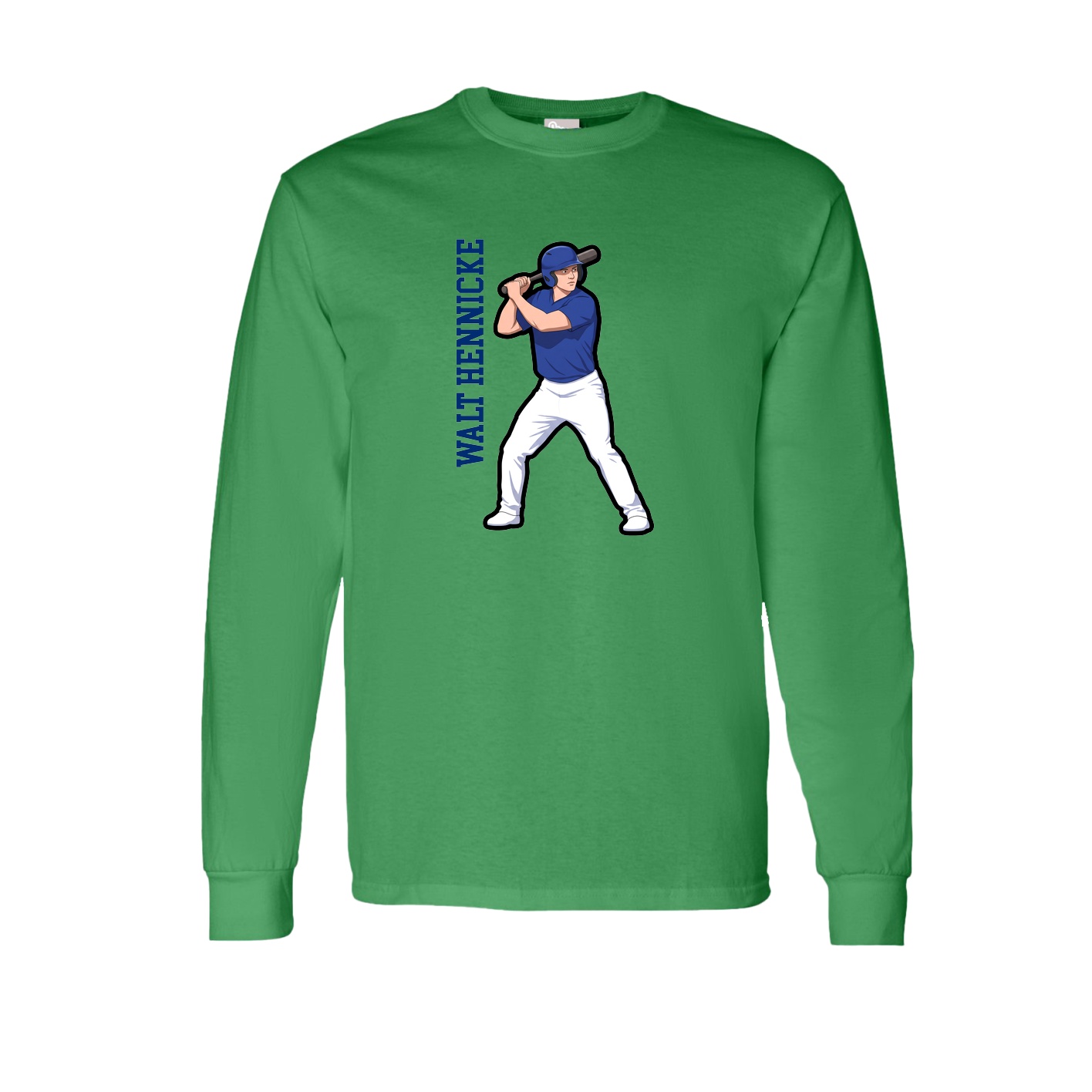 Long Sleeve Tee — Name Vertical in Green