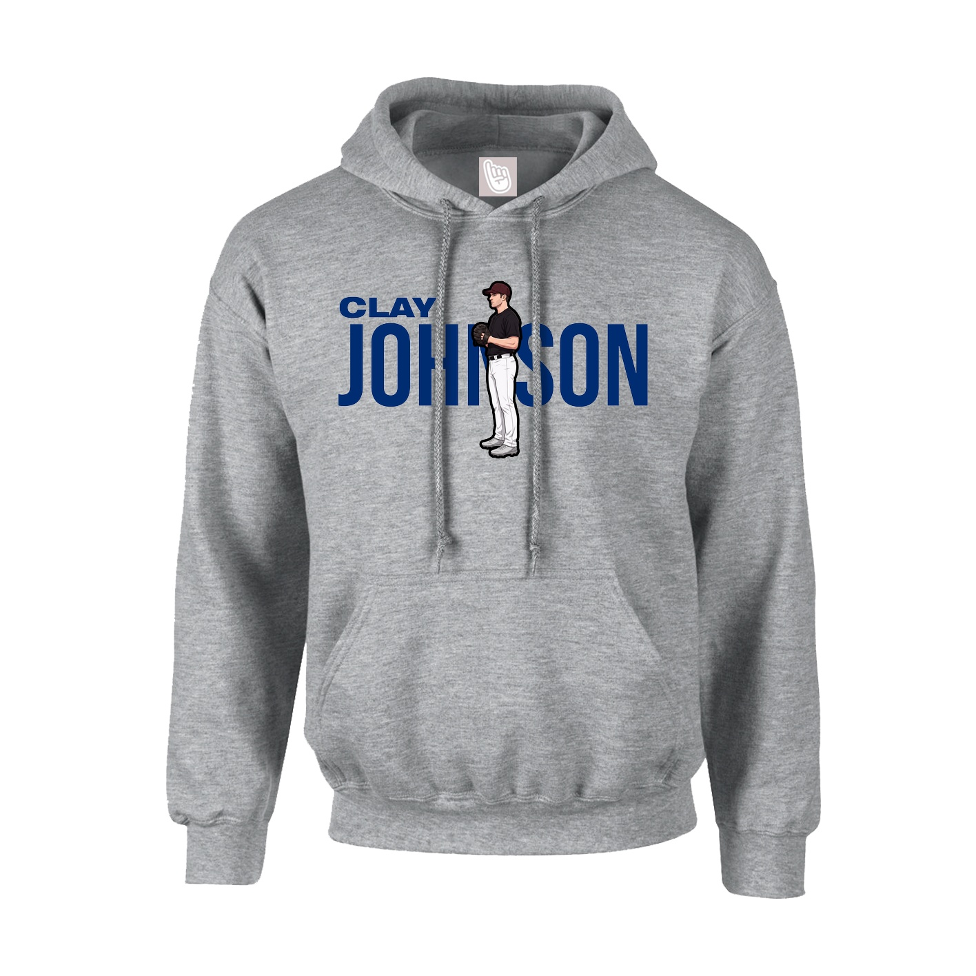 Youth Hoodie — Player Name in Grey