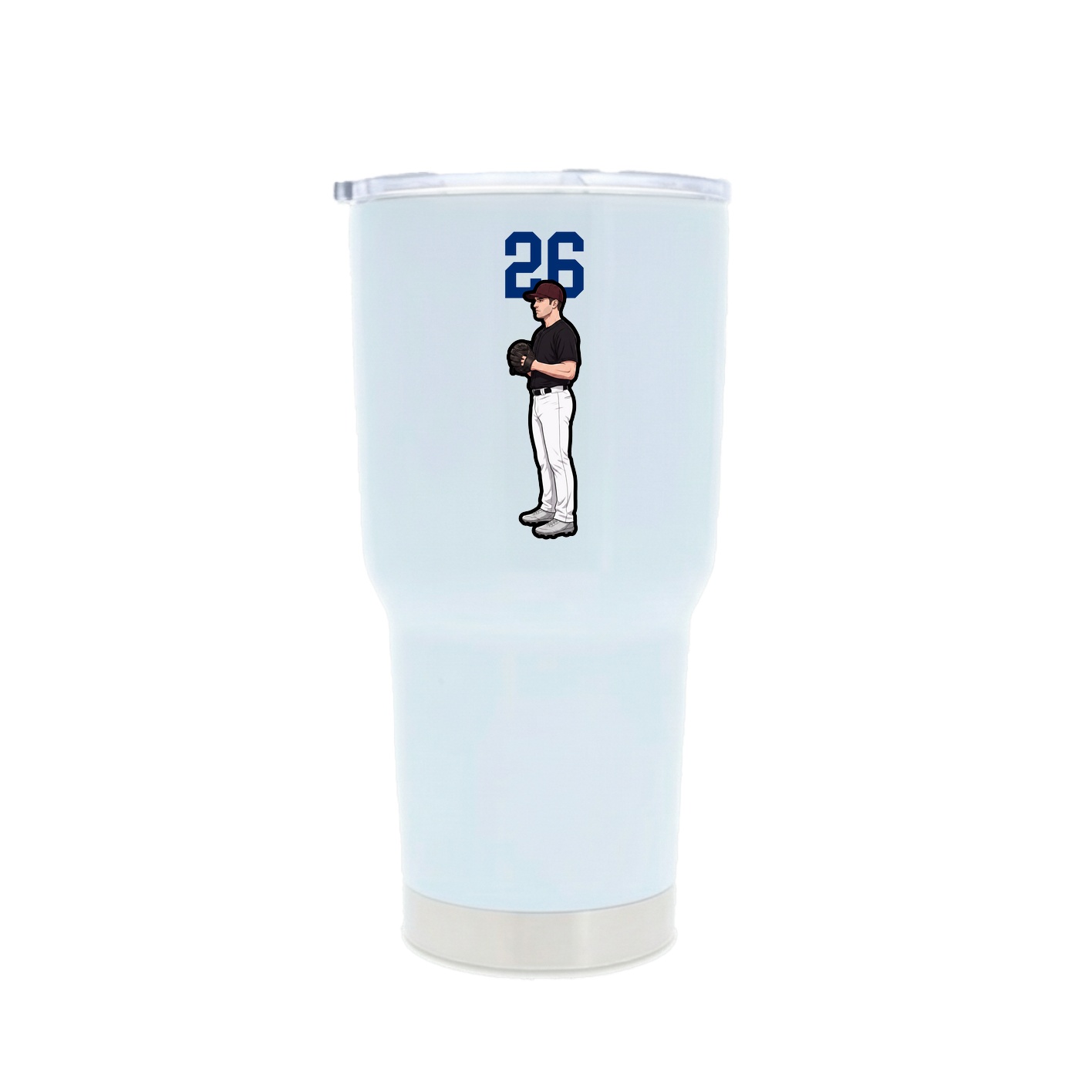 30oz Stainless Steel Tumbler — Number Top in White