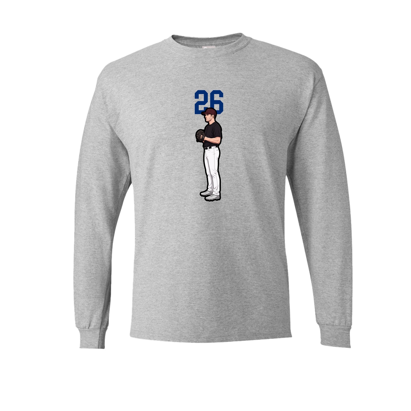 Long Sleeve Tee — Number Top in Grey