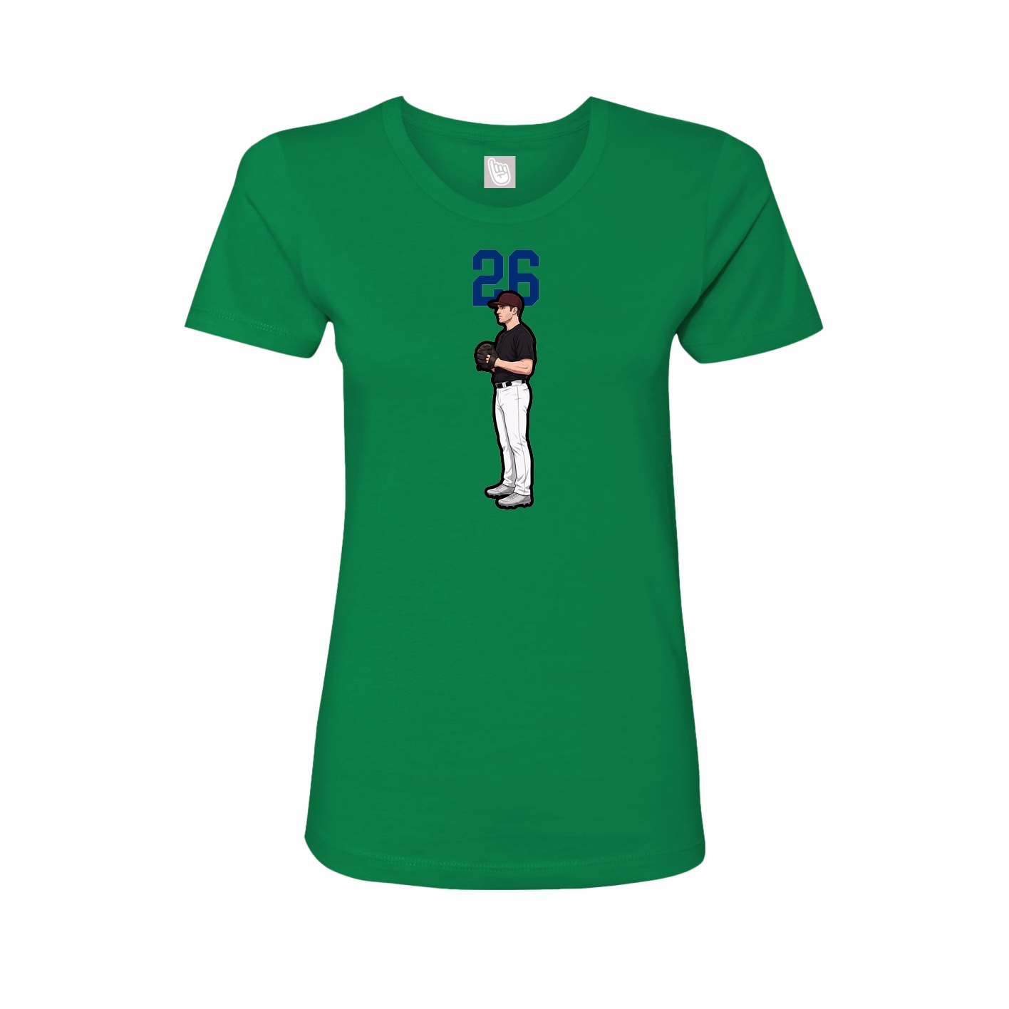 Fitted Women's Tee — Number Top in Green