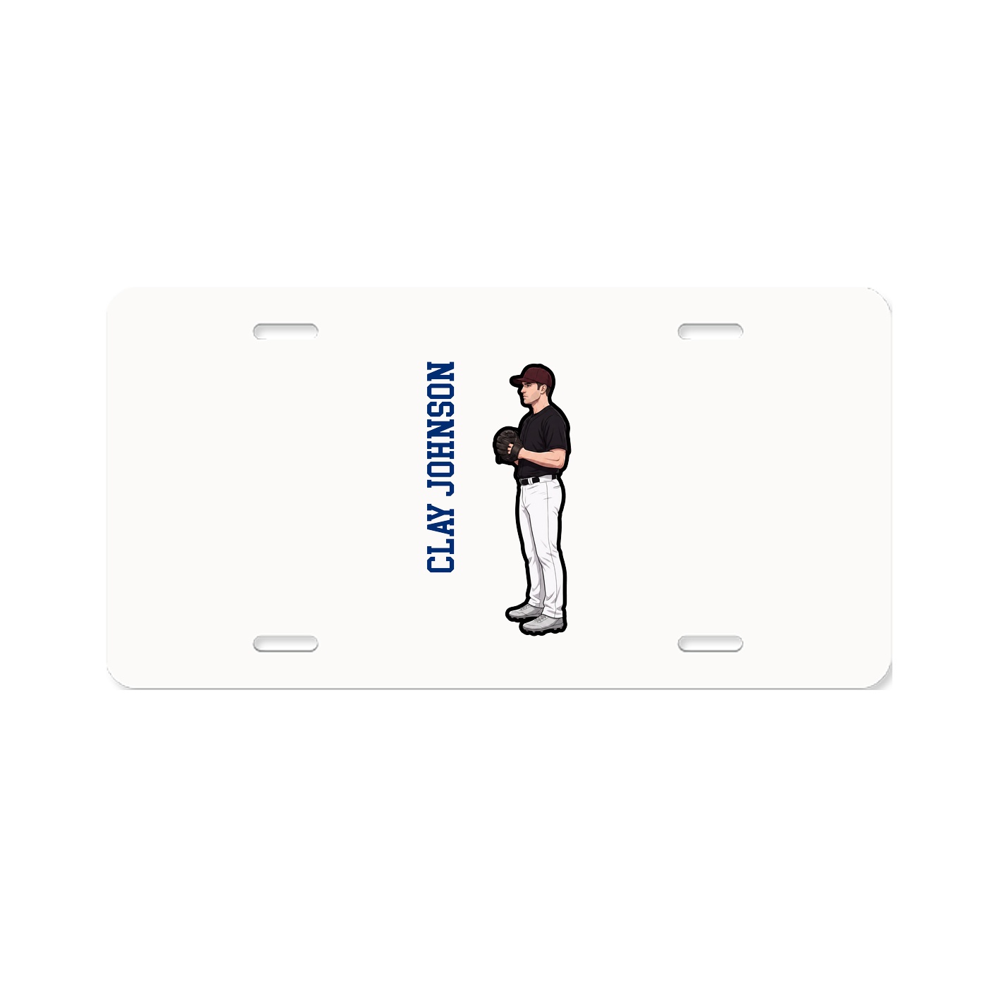 License Plate — Name Vertical in Classic