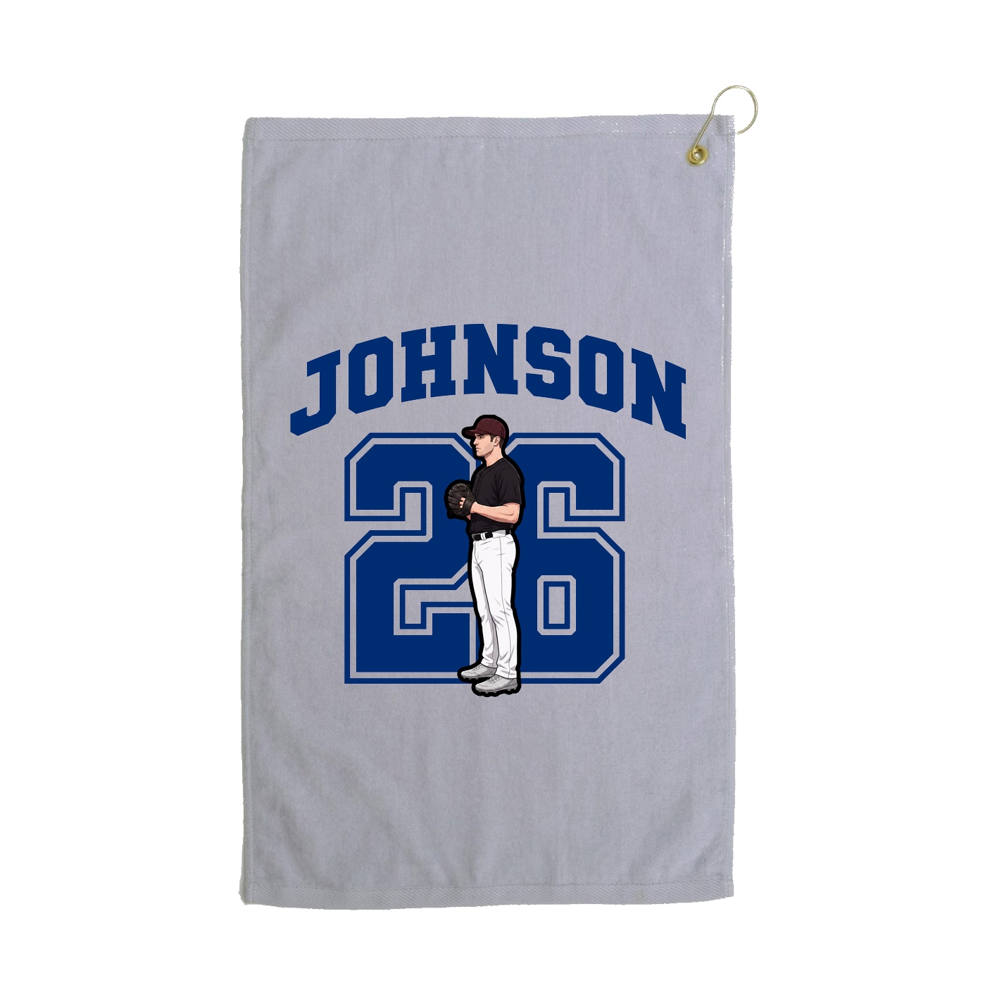 Golf Towel — Number in Grey