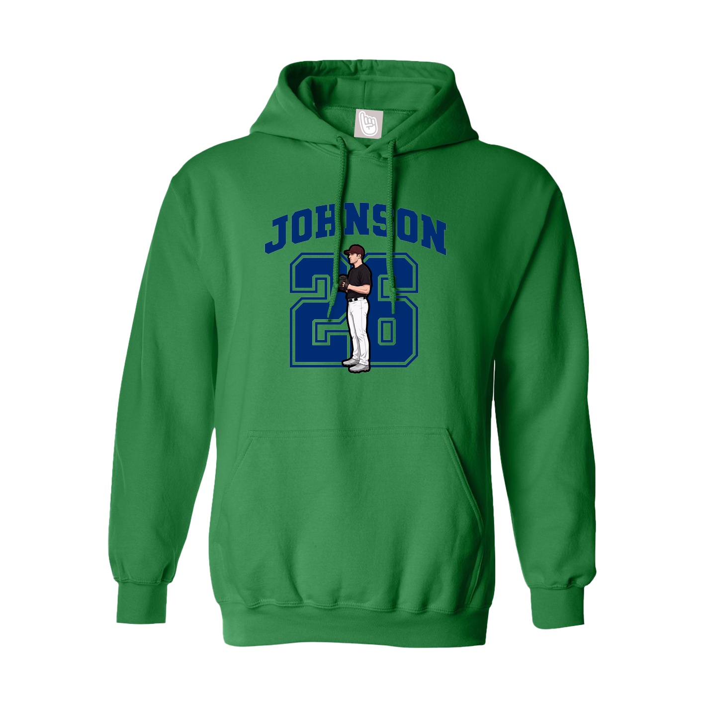 Hoodie — Number in Green